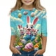 thumbnail image 2 of Blusas y camisas de manga larga con cuello redondo para niños con estampado de día de Pascua, manga 3/4/cuello redondo tres cuartos, camisa inferior y superior para niños, parte superior de poliéster, 2 of 5