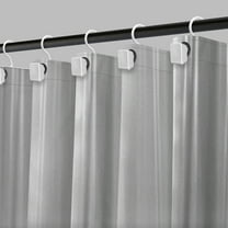 Moorefield 8-Gauge, 72" x 72" Black Large Metal Grommets Weighed Magnetic Hem PEVA Shower Liner in Clear