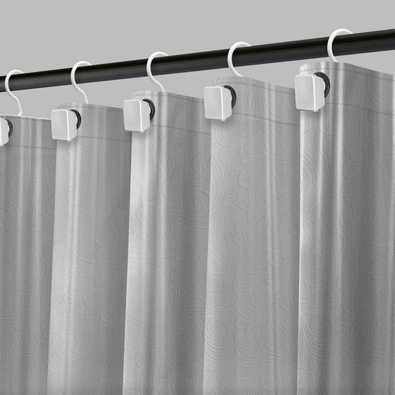 Moorefield 8-Gauge, 72" x 72" Black Large Metal Grommets Weighed Magnetic Hem PEVA Shower Liner in Clear