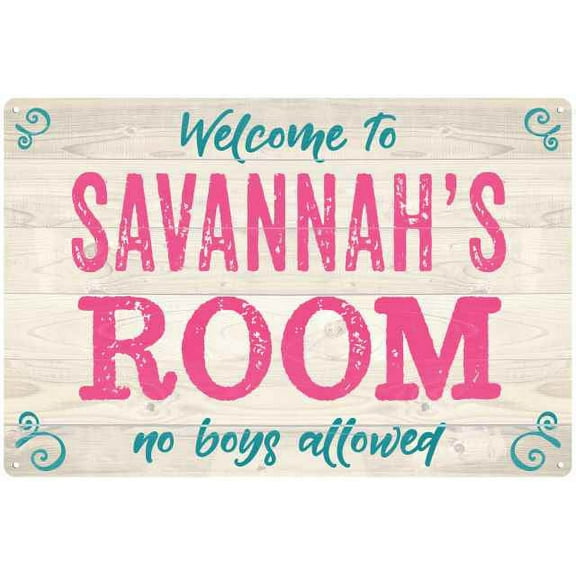 SAVANNAH'S Room Kids Bedroom Sign Gift 8x12 Metal Sign 108120089038