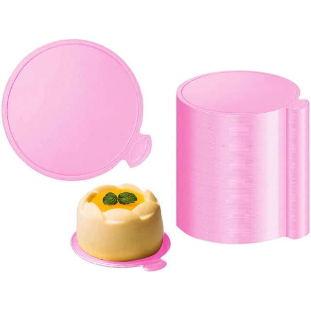 ZOUSSIQI 50 Pcs 3.15 Pouces Mini Planches à Gâteau Rondes Roses Mini Assiettes à Dessert Plateaux à Mousse et Cupcakes Base Assiettes en Papier Cercle Planche à Dessert (Rose 3.15 Pouces 50 Pcs) CA919-93745