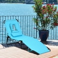 thumbnail image 3 of BLACK JAGUAR Outdoor Folding Beach Chaise Lounge Chair Adjustable Camping Recliner Turquoise, 3 of 10