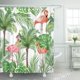thumbnail image 1 of Cortina de Ducha de poliéster ABPHQTO Rama Verde de Hojas de Flamenco Monstera Palmera Tropical 160x180 cm, 1 of 3