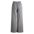 thumbnail image 5 of GEWSEY Womens Wide Leg Striped Plaid Pants Casual Barrel Loose Drawstring Low Waist Palazzo Harem Pants with Pockets (Grey, M), 5 of 9