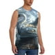 thumbnail image 2 of Fotbe Fantasy Swan Yacht Design Men's Camiseta sin Mangas Estampada para Hombres, Playera Casual para Gimnasio, Entrenamiento, Playa-Small, 2 of 7