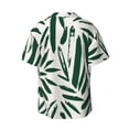 thumbnail image 2 of Haiem Palm Branch With Leaves Men's Casual Shirts Short Sleeve Button Down Shirts Fashion Textured Summer Beach Shirt-Small, 2 of 7