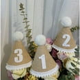 thumbnail image 2 of MEIBUTYUP Khaki Linen Birthday Party Hat - Stylish Photo Prop and Decorative Accessory for Celebrations and Special Events, 2 of 8