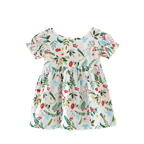 Rggeeun Toddler Baby Baby Girls Dresses Boho Casual O-Neck Sundress