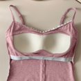 thumbnail image 6 of Weikingp Ladies Soft Stretch Ribbed Lace Trim Cami Tank Top, Thin Spaghetti Straps V Neck Decor Button Slim Casual Camisole, Basic Layering Sleeveless Shirt for Daily Office Wear Pink, 6 of 6
