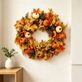 thumbnail image 7 of Bcylexb Fall Harvest Door Wreaths, 19.7" Rustic Farmhouse Wreaths with Pumpkins Maple Leaves Pinecones Berries Artificial Autumn Wreath for Wall Front Door Thanksgiving Decor, 7 of 7