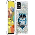 thumbnail image 3 of Compatible with Samsung Galaxy A51 5G Case Liquid Glitter Cute Stylish Slim TPU Silicone Quicksand Sparkle Shockproof Protective for Women Girls Case for Samsung Galaxy A51 5G Pearl Owl YB, 3 of 12