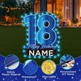 thumbnail image 3 of 27.5 Inch 18 Happy Birthday Large Yard Signs Personalized Name 18th Lawn Sign Black Blue LED Light Strings With Stakes for Boys Outdoor Celebrations Party Supplies, 3 of 4