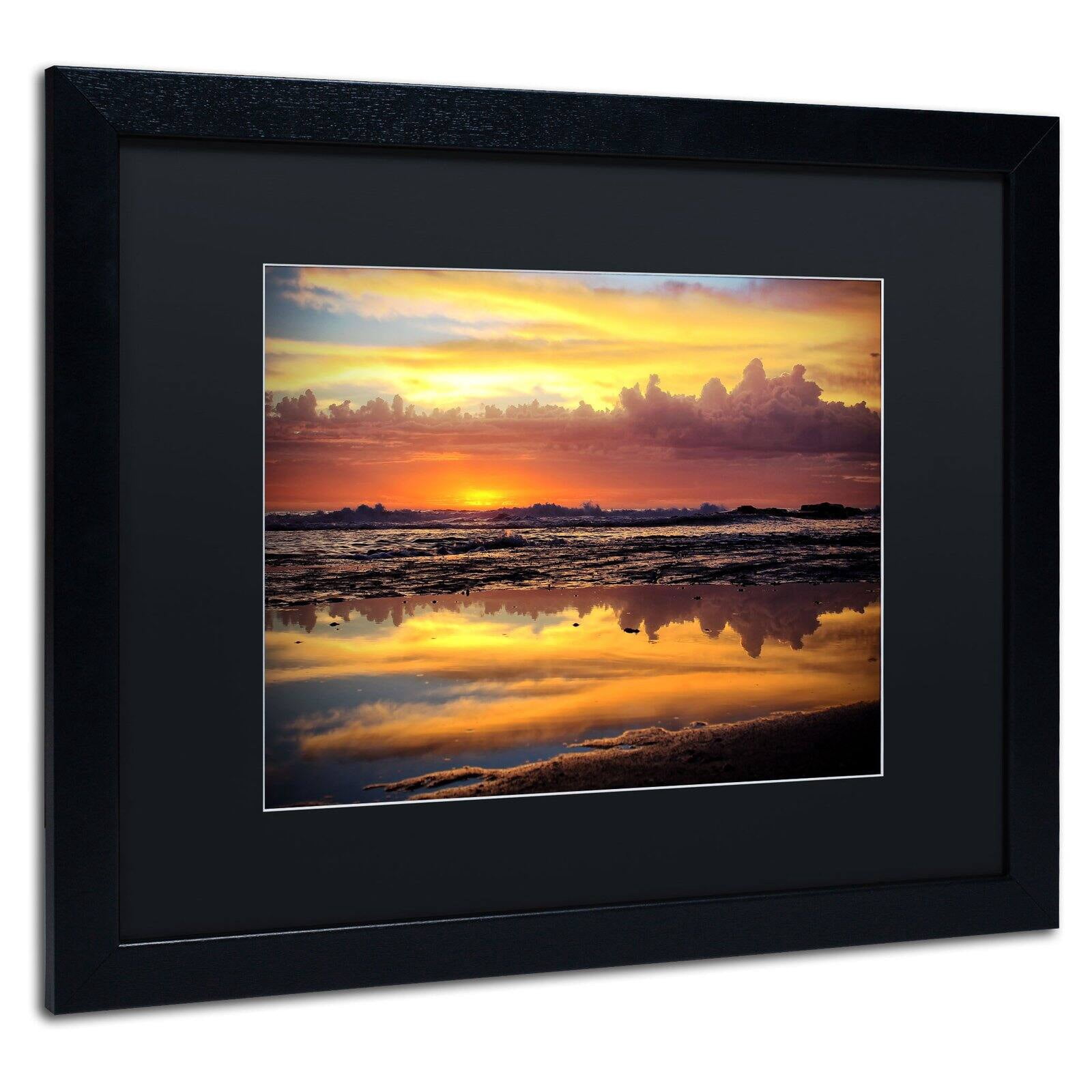 Trademark Fine Art "Morning Reflections" Canvas Art by Beata Czyzowska Young, White Matte, Wood Frame