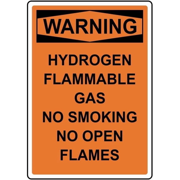 Portrait WARNING Hydrogen Flammable Gas No Smoking Warning Metal Tin Sign 8x12 Inch Notice Plaque Signage Marker Industrial Plant Factory Yard Street Business Outdoor Indoor Wall Decor Alert Reminder