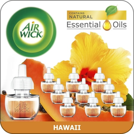 Air Wick Plug in Refill, 10 Ct, Hawaii, Scented Oil, Air Freshener, Eco Friendly, Essential Oils