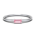 thumbnail image 1 of East-West Stackable Baguette Birthstone Ring - Pink Tourmaline (October), 1 of 5
