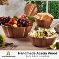 thumbnail image 2 of Juego de 3 ensaladeras de madera Woodenhouse, hecho a mano y duradero, 2 of 8
