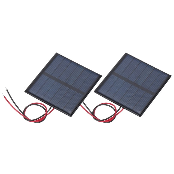 Uxcell 2 Pcs 3V 0.375W 125mA Mini Solar Panels, Small Polycrystalline Solar Cell Panel with 2 Cable for DIY Electric Toy Materials Kits Charger, 52mm x 52mm