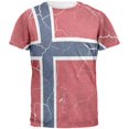 thumbnail image 1 of Distressed Norwegian Flag Mens T Shirt Heather White LG, 1 of 2