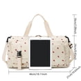 thumbnail image 3 of Corduroy Strawberry Travel Duffel Bag for Women Girls Large Weekender Bag with Shoe Compartment Wet Pocket Foldable Overnight Dance Gym Sports Bag (Brown), 3 of 8