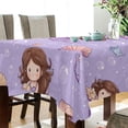 thumbnail image 3 of 60x60 Inch Tablecloth Polyester Square Tablecloth for Home Kitchen Dinner Decor Purple Adorable Mermaid, 3 of 9