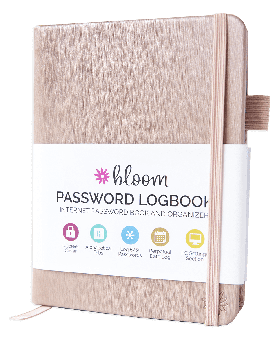 Password Book (4'x5.5') Rose Gold, by bloom daily planners