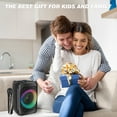 thumbnail image 3 of BONAOK Singing Karaoke Machine with 2 Microphones, Portable Bluetooth Karaoke Speaker for Adults Kids, RGB Lights, PA System for Party, 3 of 7