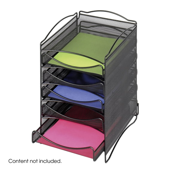 Onyx™ 5Drawer Mesh Literature Organizer, Black