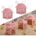 thumbnail image 1 of 50 Pcs Party Favour Boxes, Wedding Favour Boxes with Ribbon, Small Sweets Gift Box,for Party Communion Wedding Favours Deco (Pink), 1 of 5