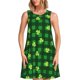 thumbnail image 1 of Easygdp Happy St. Patrick's Day5 para Vestido Transpirable de Mujer, Vestido Suelto de Manga Corta con Pliegues y Bolsillos para el Verano, 1 of 7
