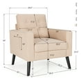 thumbnail image 4 of Costway Set of 2 Accent Armchairs Upholstered Single Sofa Chairs w/ 2-Side Pockets Beige, 4 of 12