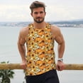 thumbnail image 6 of Uemuo Pumpkins And Sunflowers A Pattern Men's Muscle Shirts Sleeveless Dry Fit Gym Workout Tank Top Lightweight Sports Tank Top Beach Tank Top, Loose-fit Sleeveless Shirt-X-Large, 6 of 7