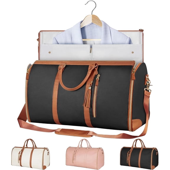 Women's Travel Duffel Bag, PU Leather Wrinkle-Free Folding Luggage, High Capacity Packing Design