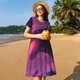 thumbnail image 4 of Disketp Mystical Dragon Under Moon para Vestido de Manga Corta para Mujeres, Vestidos de Verano para Mujeres, Casual y Holgado para la Playa, 4 of 6