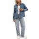 thumbnail image 2 of CHAQUETA Casual de Mujer INSPIRE CHIC de Mezclilla con Cuello Plano y Manga Larga, Cierre de Botón y Bolsillos en S Gris Azul, 2 of 6