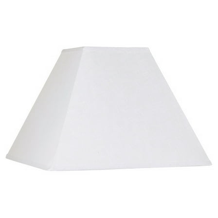 Springcrest White Linen Large Square Lamp Shade 7" Top x 17" Bottom x 13" Slant x 12" High (Spider) Replacement with Harp and Finial
