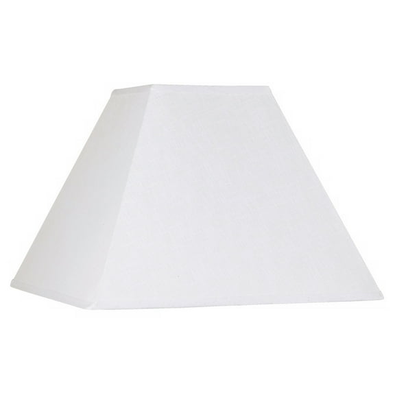 Springcrest White Linen Large Square Lamp Shade 7" Top x 17" Bottom x 13" Slant x 12" High (Spider) Replacement with Harp and Finial