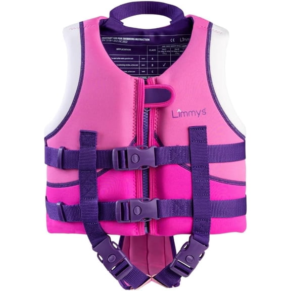 Limmys Premium Kids & Toddler Swim Training Vest, Neoprene Buoyancy Swim Aid, Integrated Foam Panel, YKK Zip & Safety Buckles, UV Resistant, for Boys & Girls