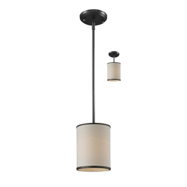 Z Lite 165-6 Cameo 1 Light Convertible Pendant - Creme-Bronze