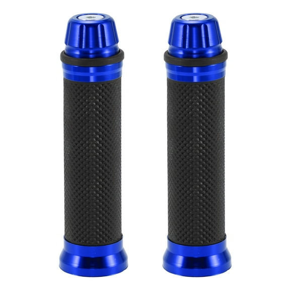 Unique Bargains 7/8" 22mm 15/16" 24mm Universal Motorcycle Hand Grips Cover Rubber Aluminum Alloy Handlebar Grips for Motorcycle Scooter Bicycle 1 Pair Blue