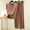 Khaki(New), variant on PNTUTB Women's Solid Color Casual Short Sleeve Crew Neck Top with Drawstring Pants Loose Comfortable Pajama Set