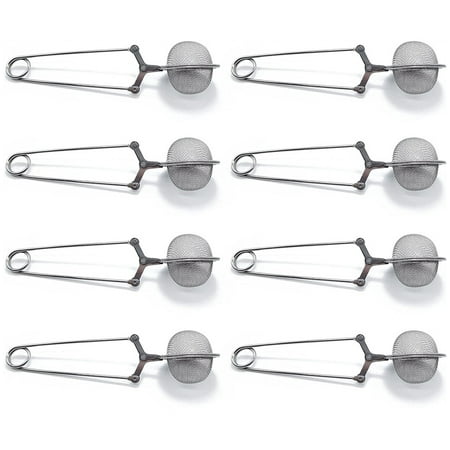 

NOGIS Snap Ball Tea Strainer 8 Pack Premium Stainless Steel Tea Strainer with Handle for Loose Leaf Tea Fine Mesh Tea Balls Filter Infusers