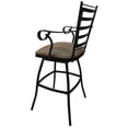 thumbnail image 4 of Outdoor/Indoor Pub Set - Jenna 30" Stool with Arms - Multi Stripe Red - Black, 4 of 4