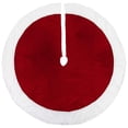 thumbnail image 2 of Northlight Velveteen Christmas Tree Skirt - 60" - Red and White, 2 of 5