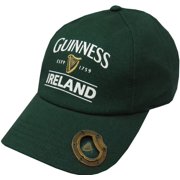 Baseball Cap with Bottle Opener Fitted Snap Bottle Green Color by Guinness for Men 100% Cotton