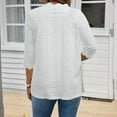 thumbnail image 4 of Zedker Casual Shirts For Women Lace 3/4 Sleeve Knitting Cardigan Womens Tops Comfy Lightweight Solid Color Open Front Daily Wear,White,XXL, 4 of 7