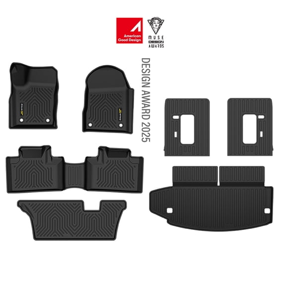 Floor Mats & Cargo Liner Fit for 2016-2025 Dodge Durango 7 Seats TPE Custom Fit All Weather Protection Truck Mat Floor Cargo Liner Accessories Black Alfombras para Carro