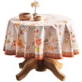 thumbnail image 1 of Kelim 100% Cotton Tablecloth for Kitchen Dining | Tabletop | Decoration | Parties | Weddings | Thanksgiving/Christmas [Prairie (Round, 69 Inch Diameter)], 1 of 8