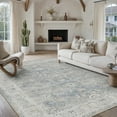 thumbnail image 5 of BERTHMEER 9'x12' Washable Area Rugs for Living Room Bedroom Rugs Distressed Vintage Oriental Traditional Print Blue Rug for Dining Room Farmhouse Non-Silp Stain Resistant Carpet, Blue, 5 of 6