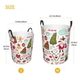 thumbnail image 3 of Pofeuu Snowflakes Santa Claus Print Laundry Basket Circular Laundry Hamper with Handle Waterproof Oxford Fabric Foldable Dirty Clothes Storage Bucket Gift Storage Basket-Medium, 3 of 6